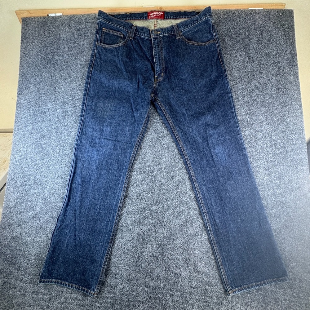 Arizona Jean Co Original Straight Mens 38x31 Blue Denim Cotton‎ Casual High Rise